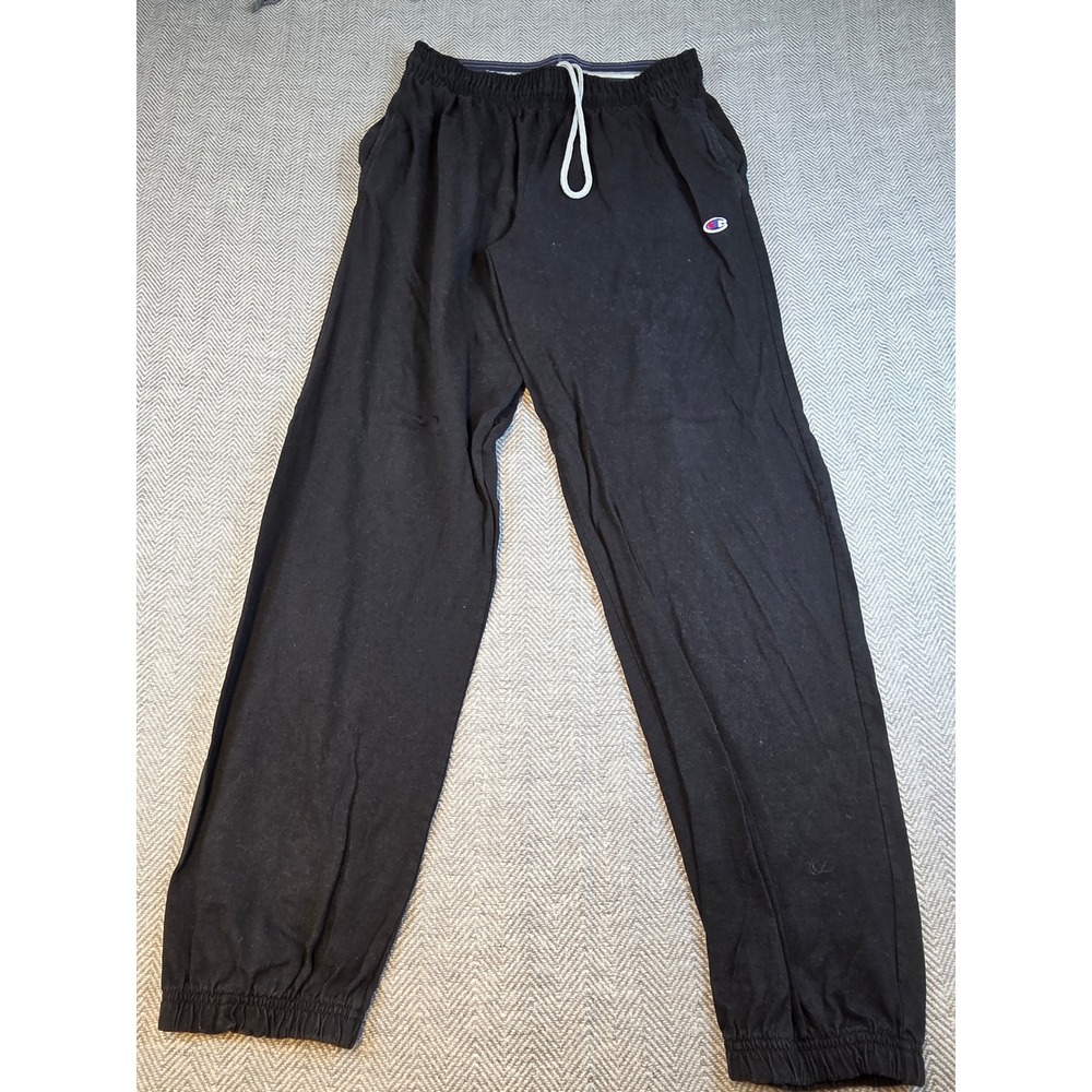Champion Mens Black Cotton Jersey Jogger Sweatpants P7310 003 Size M